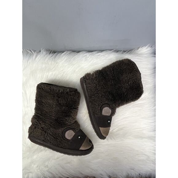 EMU Australia Toddler size 10 Suede Wool Boots Brown Bear Shearling - Picture 1 of 7